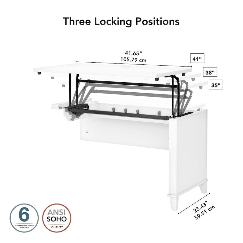 Rallonge de bureau Bush Furniture Somerset 42 po, 3 positions, assis-debout