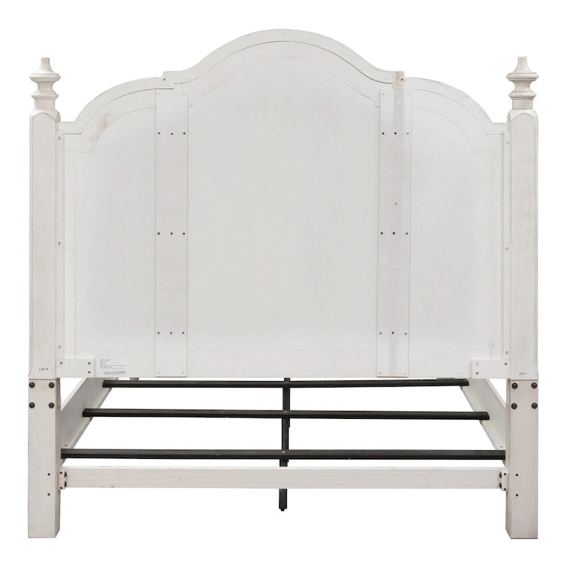 Lit à baldaquin king Farmhouse Reimagined Antique White and Chestnut