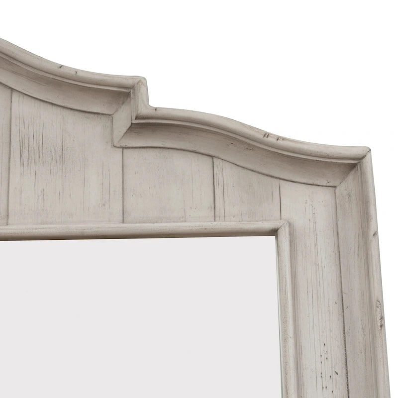 Lit à baldaquin king Farmhouse Reimagined Antique White and Chestnut