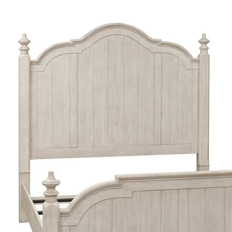 Lit à baldaquin king Farmhouse Reimagined Antique White and Chestnut