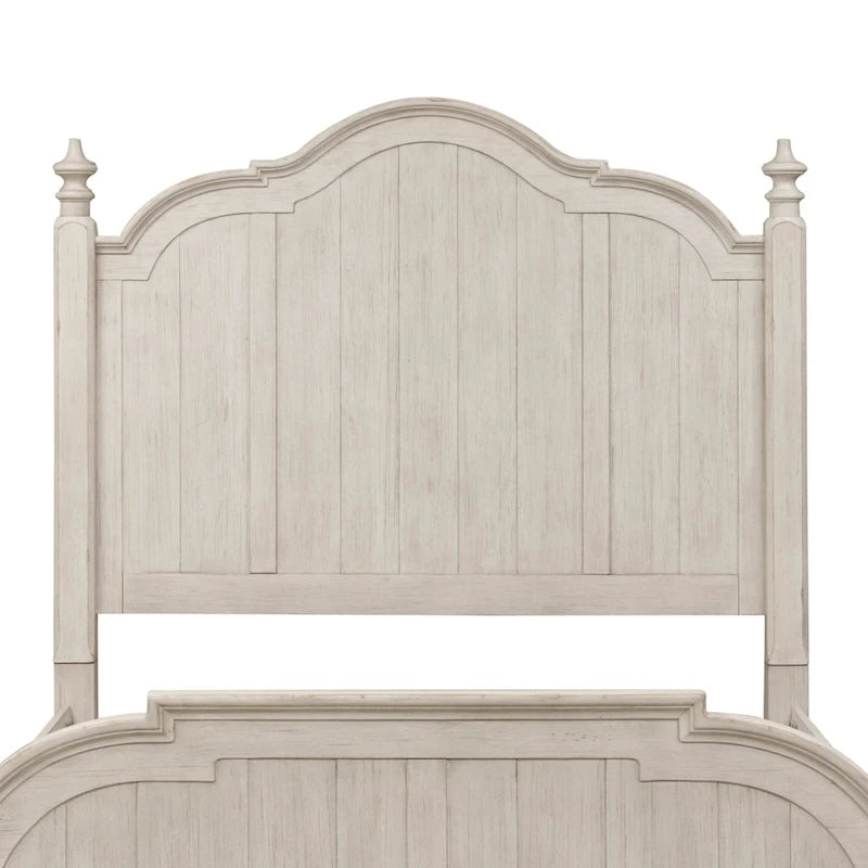 Lit à baldaquin king Farmhouse Reimagined Antique White and Chestnut