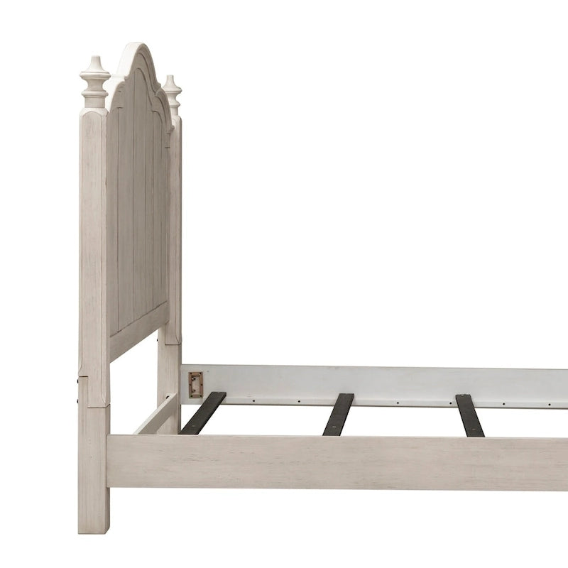 Lit à baldaquin king Farmhouse Reimagined Antique White and Chestnut