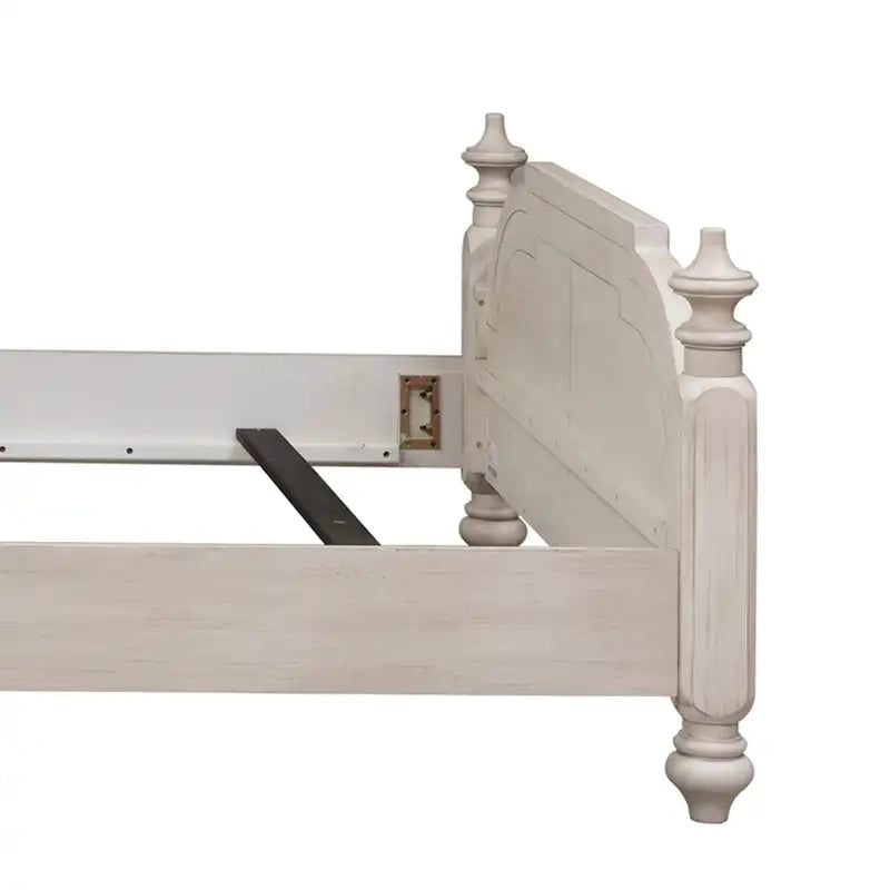 Lit à baldaquin king Farmhouse Reimagined Antique White and Chestnut