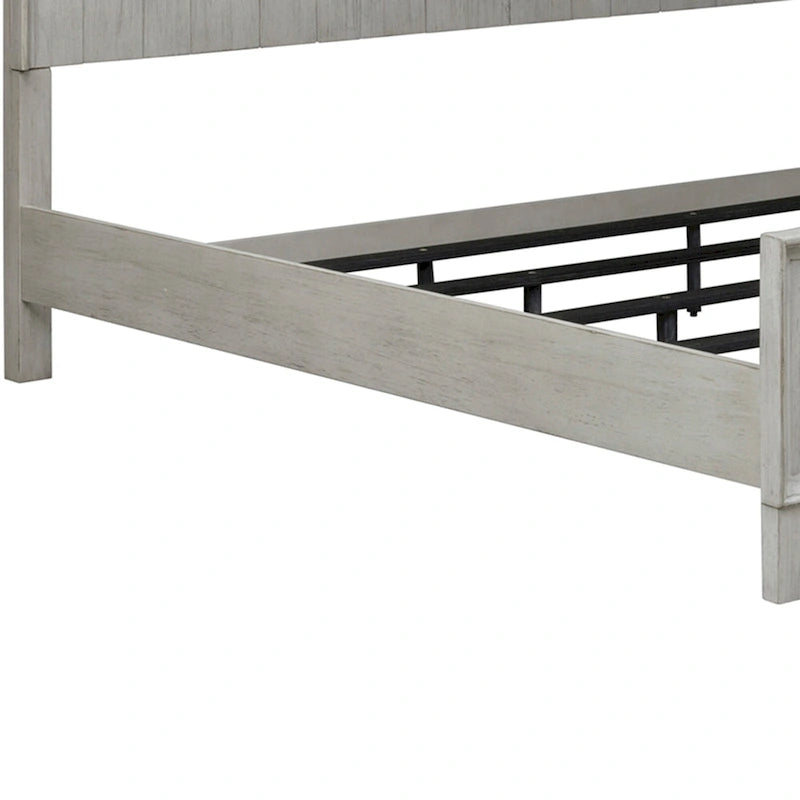 Lit à baldaquin king Farmhouse Reimagined Antique White and Chestnut