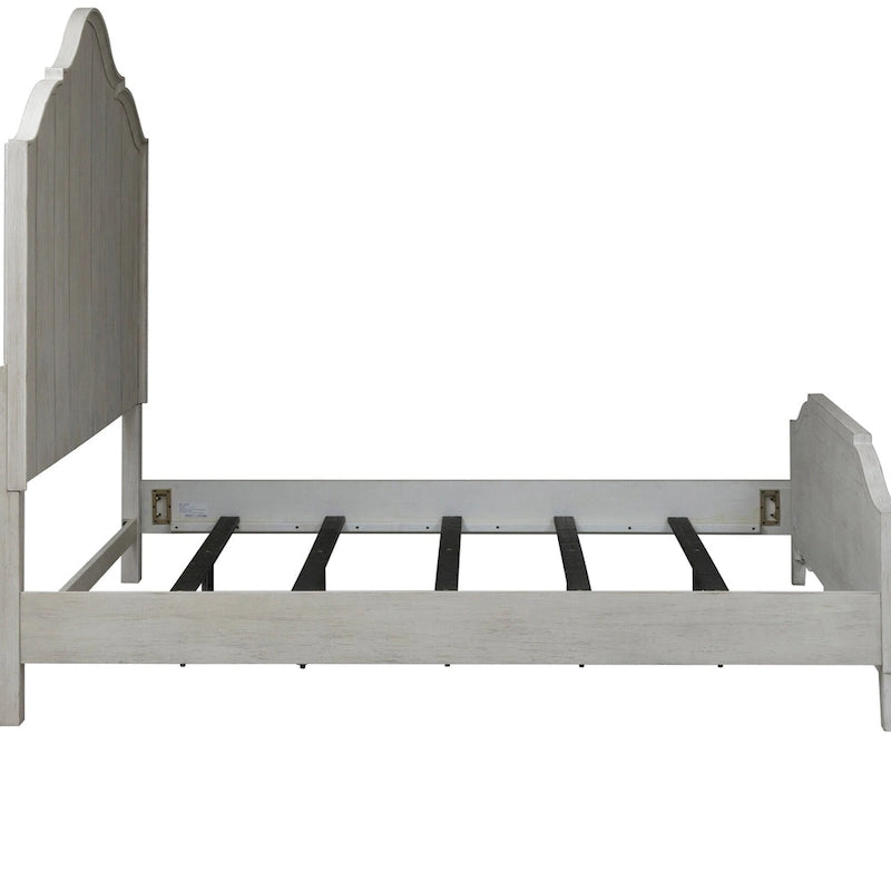 Lit à baldaquin king Farmhouse Reimagined Antique White and Chestnut