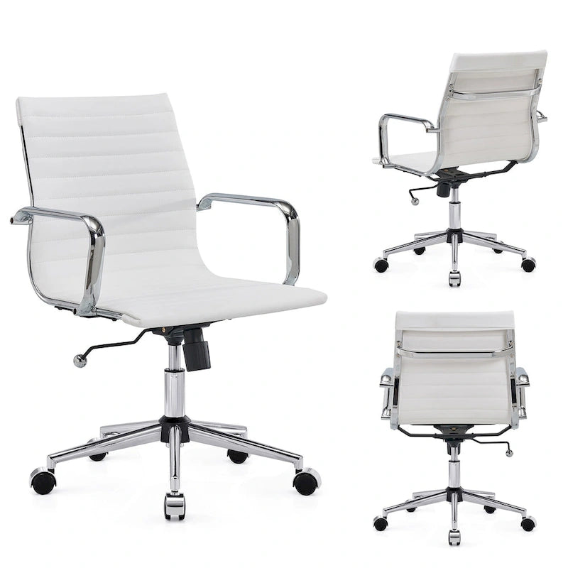 Chaise de bureau à dossier cannelé LUXMOD pour ordinateur et télétravail