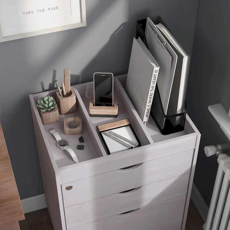 Jolene – Meuble de classement contemporain mobile et verrouillable à 3 tiroirs par Furniture of America
