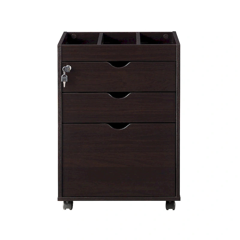 Jolene – Meuble de classement contemporain mobile et verrouillable à 3 tiroirs par Furniture of America