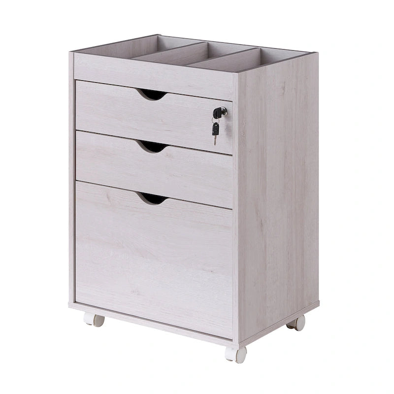 Jolene – Meuble de classement contemporain mobile et verrouillable à 3 tiroirs par Furniture of America