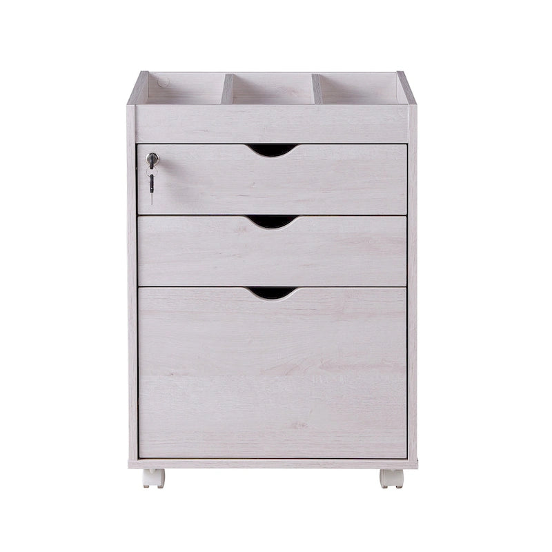 Jolene – Meuble de classement contemporain mobile et verrouillable à 3 tiroirs par Furniture of America