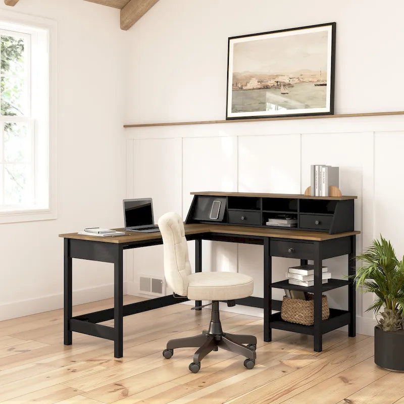 Bureau informatique en L Mayfield 60W avec organisateur de Bush Furniture