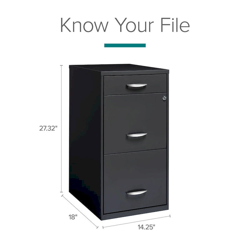 Classeur vertical Space Solutions à 3 tiroirs format lettre avec tiroir plumier, anthracite