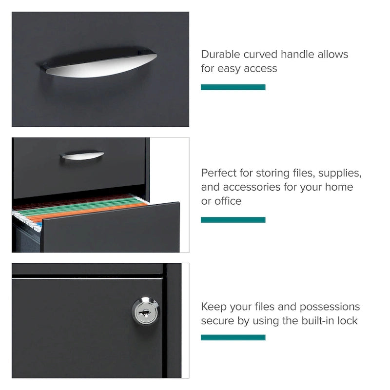 Classeur vertical Space Solutions à 3 tiroirs format lettre avec tiroir plumier, anthracite