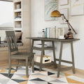 Bureau d'ordinateur en verre Oller Transitional de 120 cm en 2 pièces avec chaise par Furniture of America