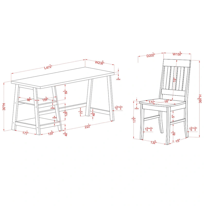 Bureau d'ordinateur en verre Oller Transitional de 120 cm en 2 pièces avec chaise par Furniture of America