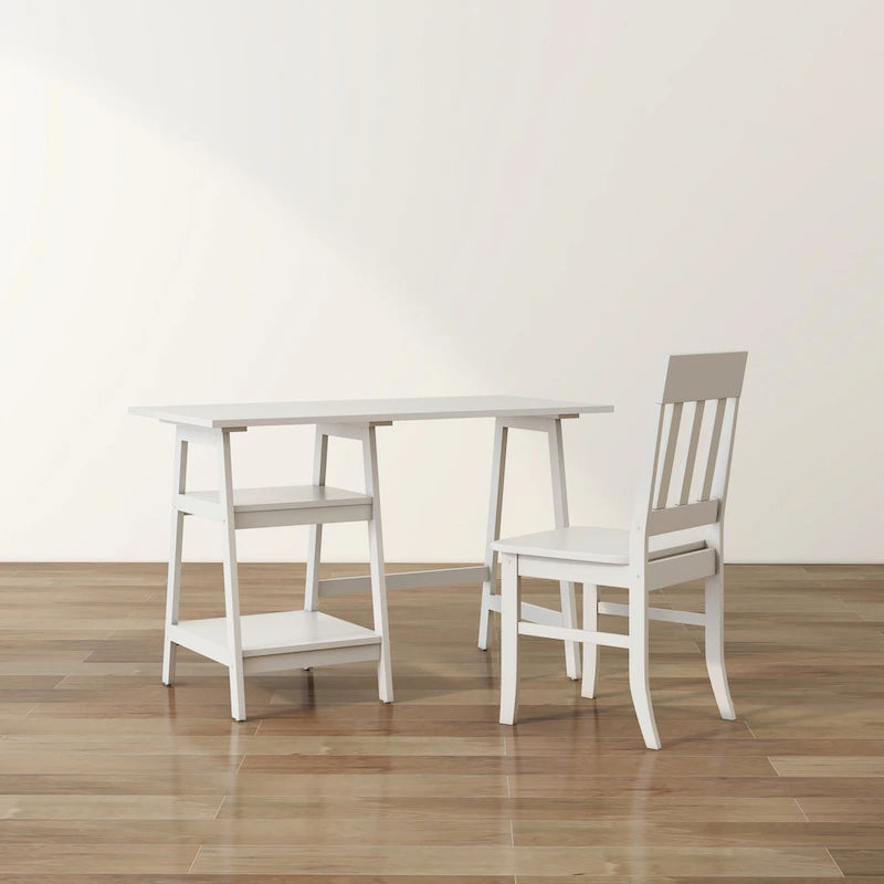 Bureau d'ordinateur en verre Oller Transitional de 120 cm en 2 pièces avec chaise par Furniture of America