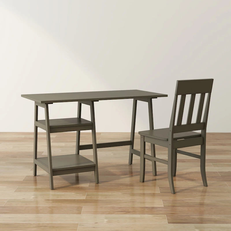 Bureau d'ordinateur en verre Oller Transitional de 120 cm en 2 pièces avec chaise par Furniture of America