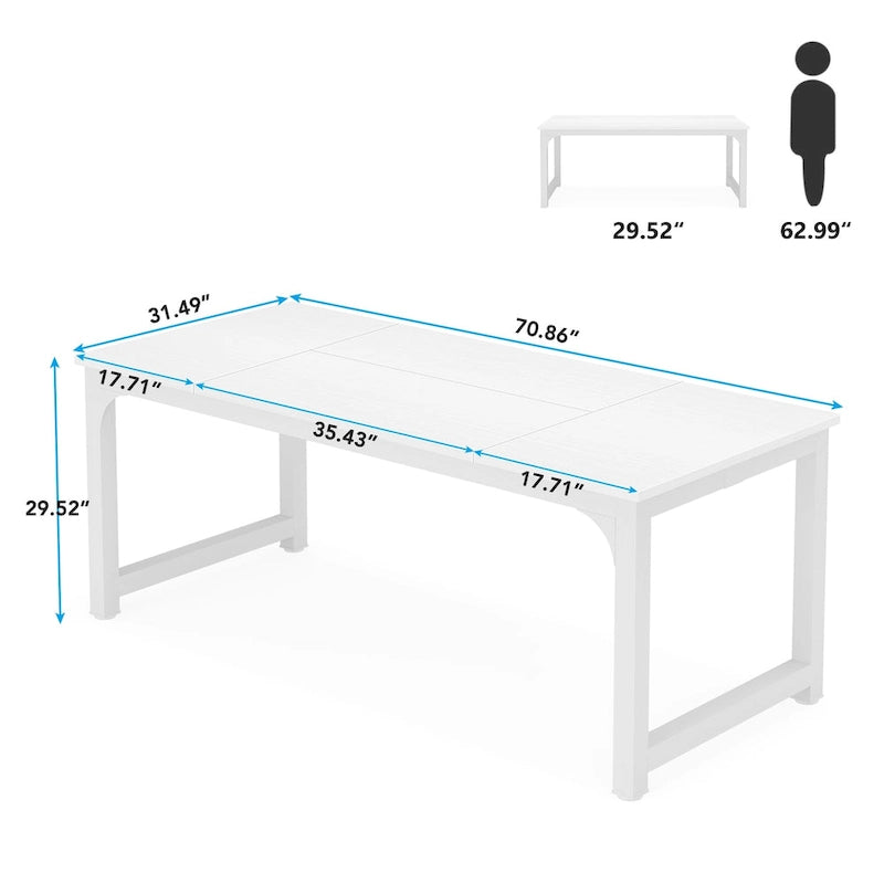 70,8 Grande table de conférence pour ordinateur avec cadre épais