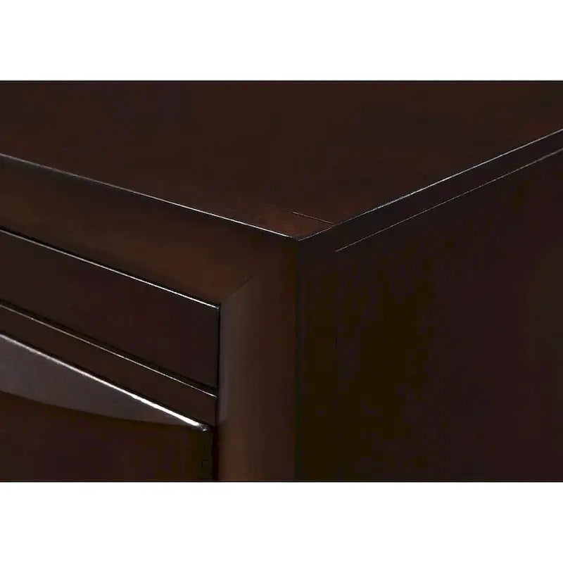 Ensemble de chambre à coucher Priscella 6 pièces en merisier foncé avec plateforme de rangement