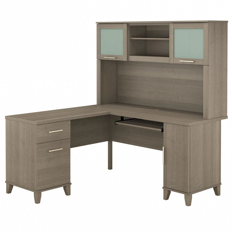 Bureau d'angle en L 60" Bush Furniture Somerset avec huche de rangement