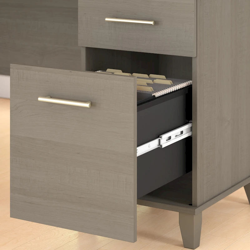 Bureau d'angle en L 60" Bush Furniture Somerset avec huche de rangement