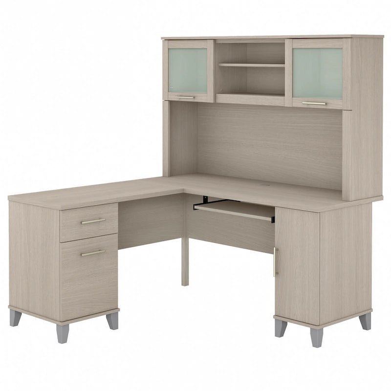 Bureau d'angle en L 60" Bush Furniture Somerset avec huche de rangement