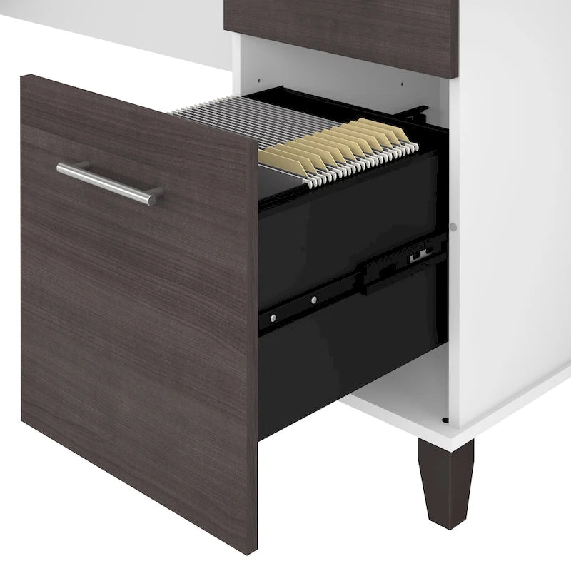 Bureau d'angle en L 60" Bush Furniture Somerset avec huche de rangement