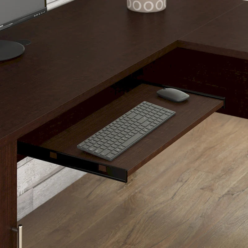 Bureau d'angle en L 60" Bush Furniture Somerset avec huche de rangement