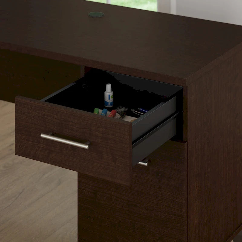 Bureau d'angle en L 60" Bush Furniture Somerset avec huche de rangement