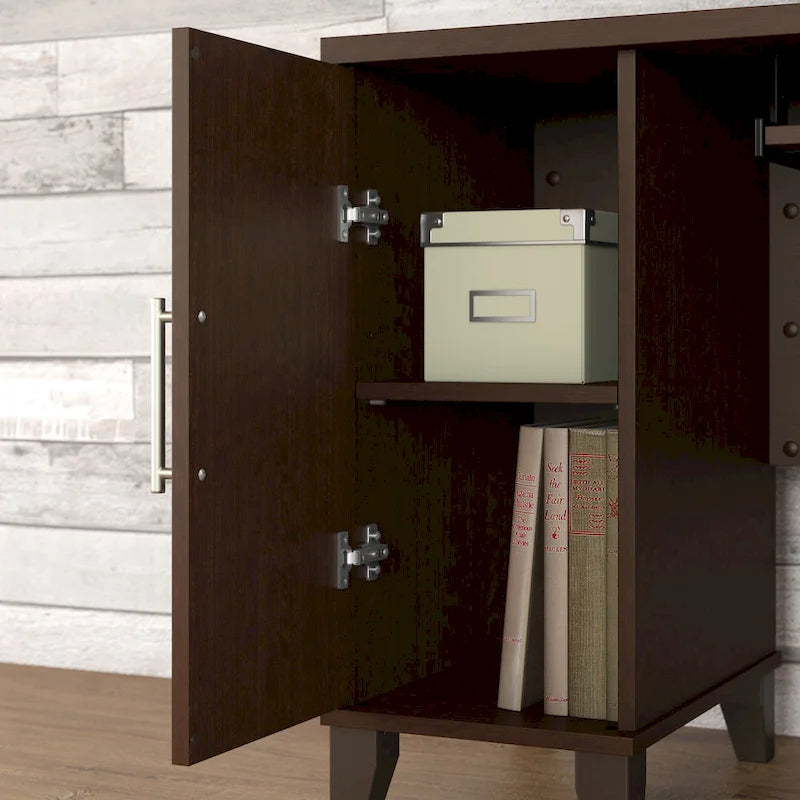 Bureau d'angle en L 60" Bush Furniture Somerset avec huche de rangement