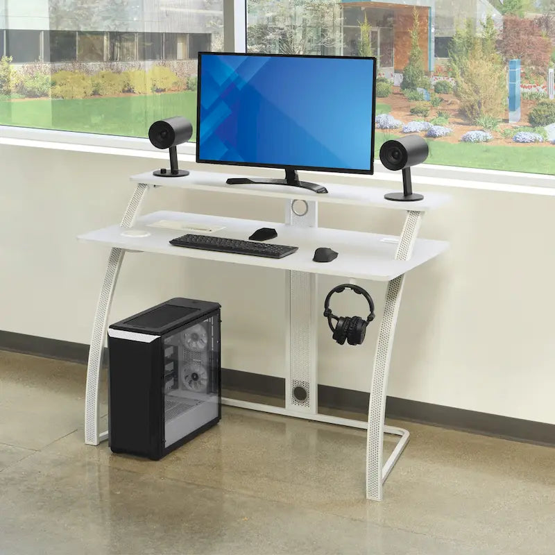 Bureau de jeu Battlestation Code 30, fini blanc