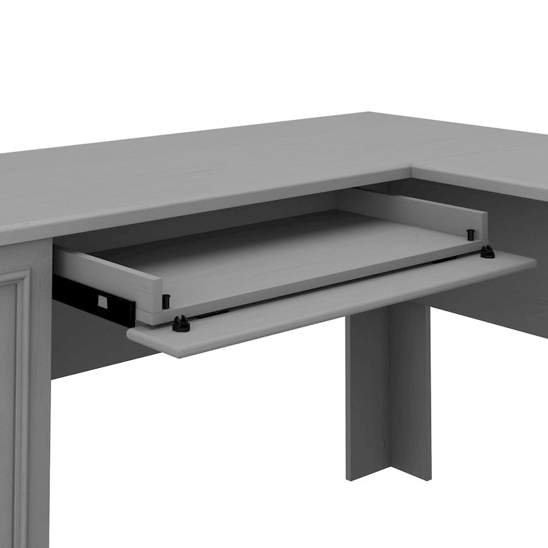 Bureau d'angle en L 60 W Fairview avec huche et bibliothèque de Bush Furniture
