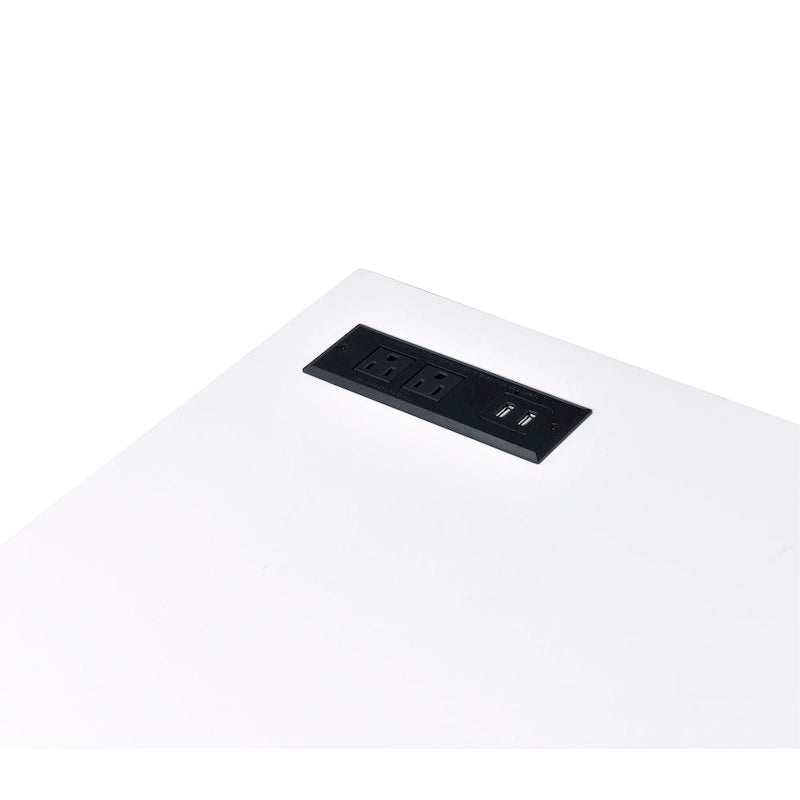 Bureau d'ordinateur Rosalinda Glam de 47 po en acier avec ports USB par Furniture of America