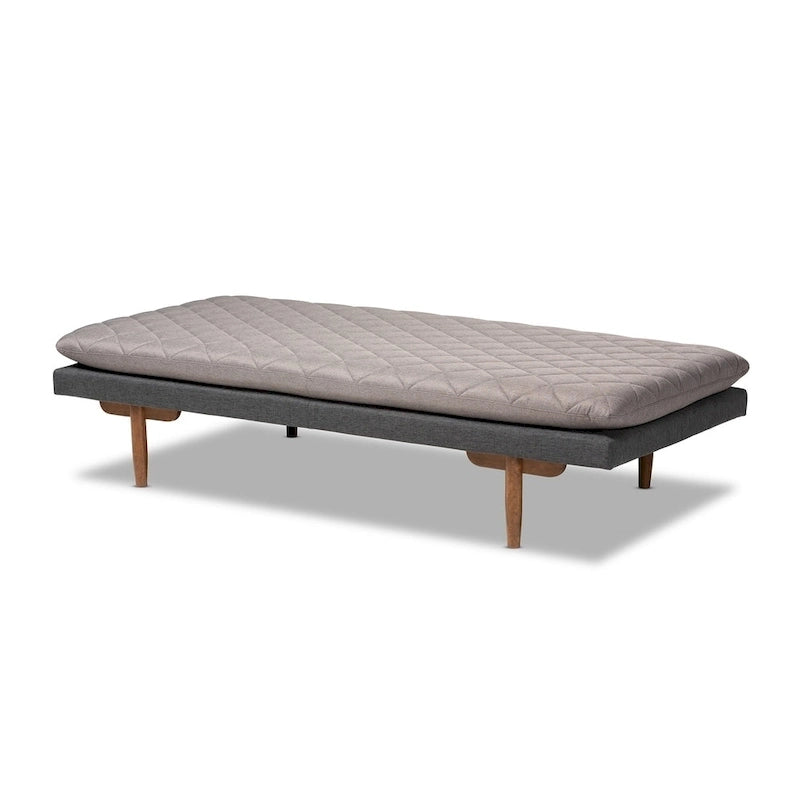 Canapé-lit rembourré en bois Marit Mid-Century Modern
