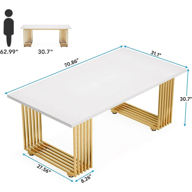 70.9 Bureau moderne, bureau d'ordinateur en bois grand bureau de direction