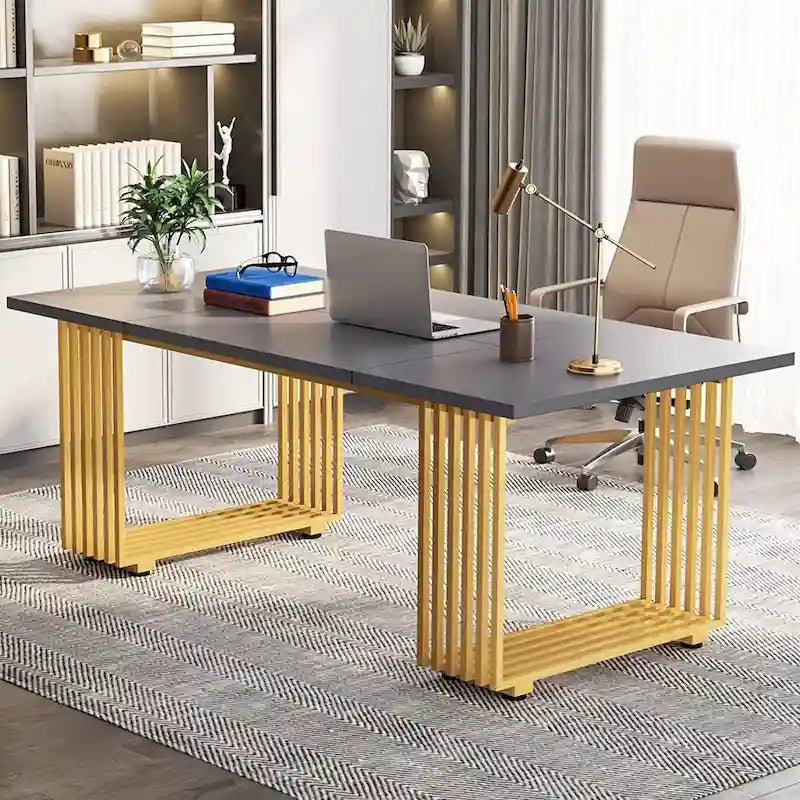 70.9 Bureau moderne, bureau d'ordinateur en bois grand bureau de direction