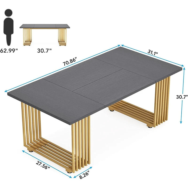 70.9 Bureau moderne, bureau d'ordinateur en bois grand bureau de direction