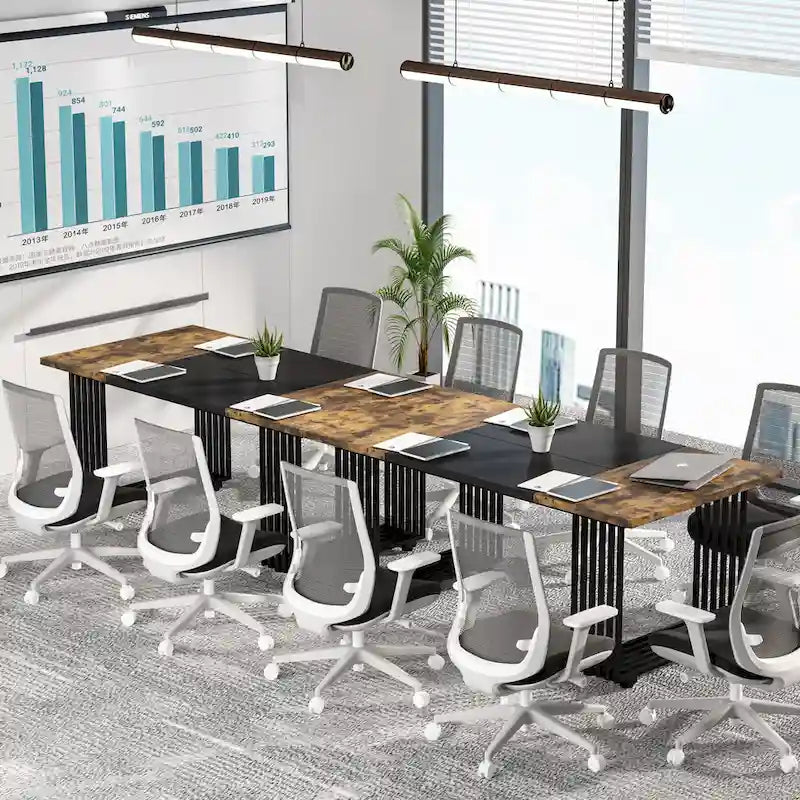 70.9 Bureau moderne, bureau d'ordinateur en bois grand bureau de direction