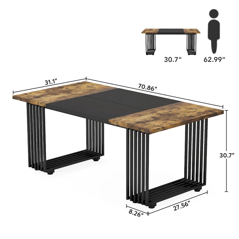70.9 Bureau moderne, bureau d'ordinateur en bois grand bureau de direction