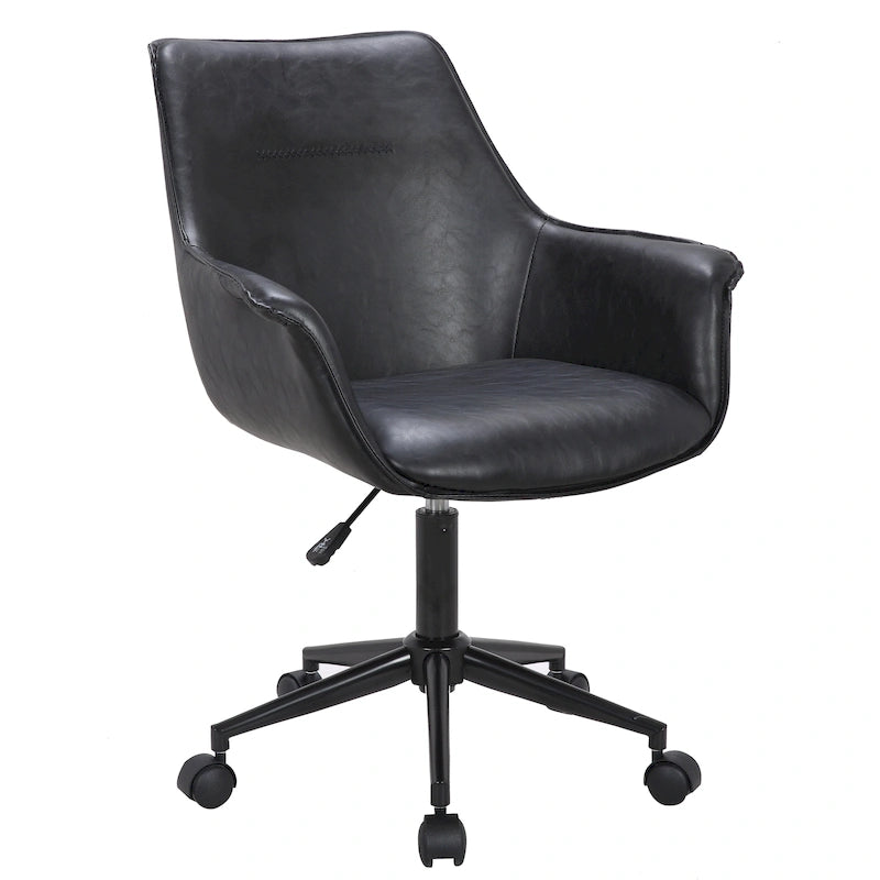 Chaise de bureau Porthos Home Jamar en cuir PU avec base roulante en métal