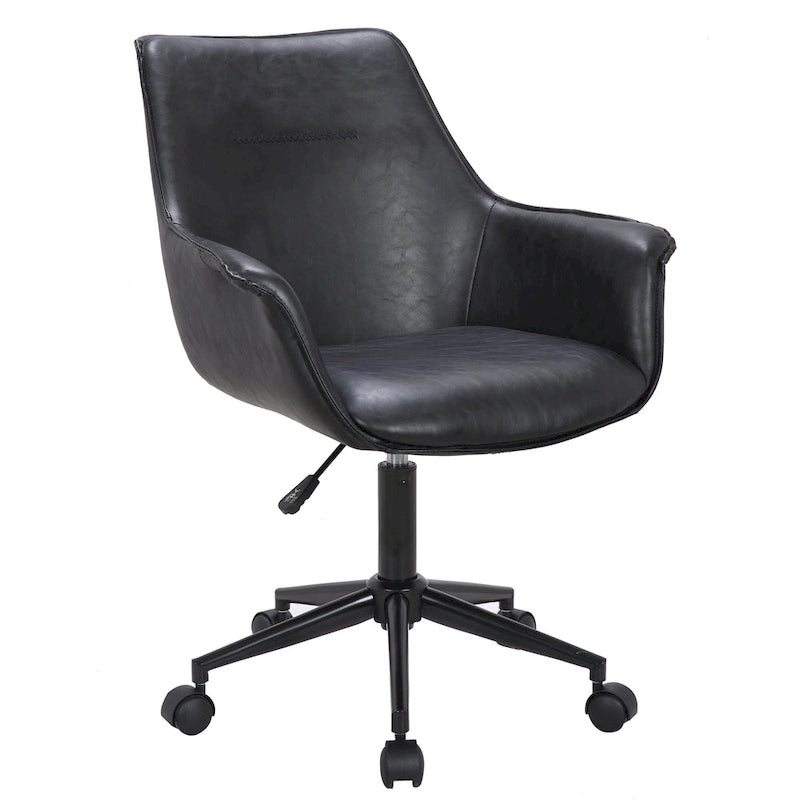 Chaise de bureau Porthos Home Jamar en cuir PU avec base roulante en métal