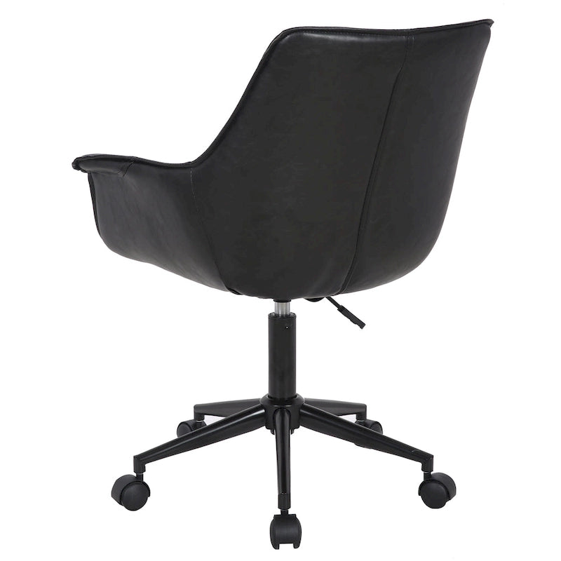 Chaise de bureau Porthos Home Jamar en cuir PU avec base roulante en métal