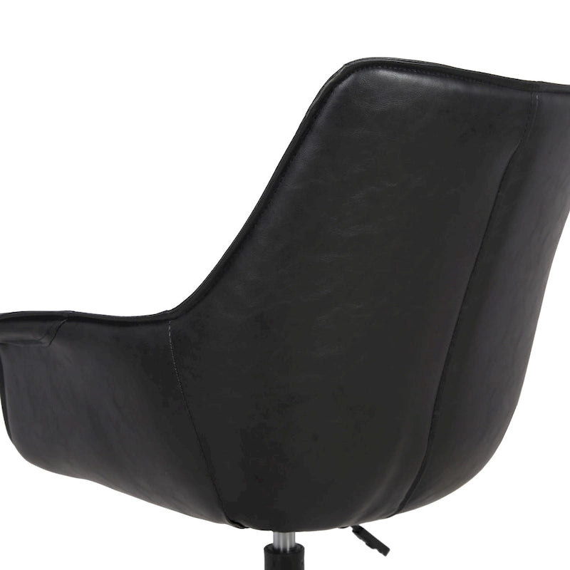 Chaise de bureau Porthos Home Jamar en cuir PU avec base roulante en métal