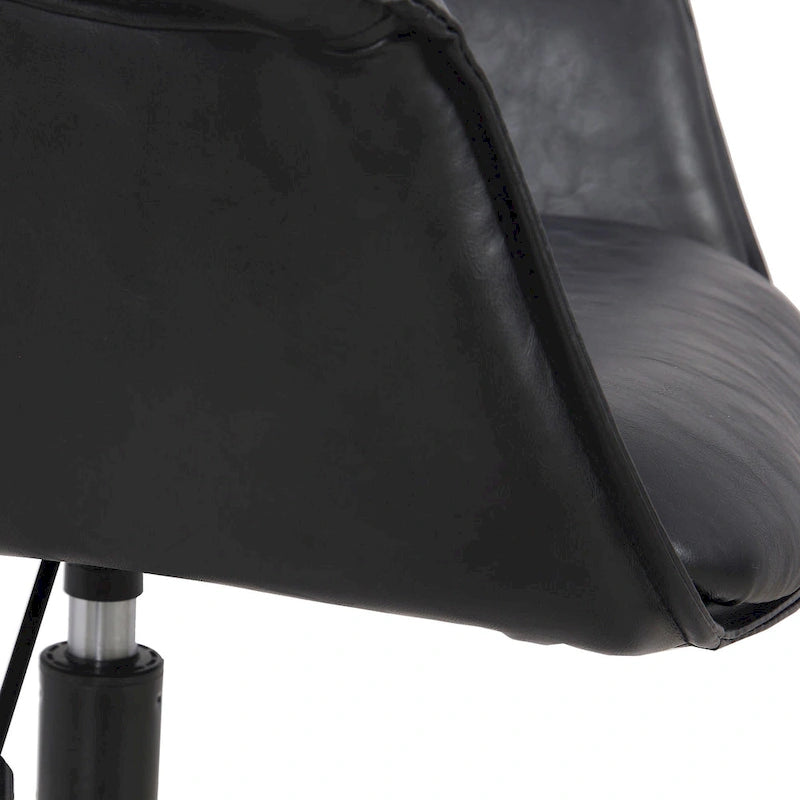 Chaise de bureau Porthos Home Jamar en cuir PU avec base roulante en métal