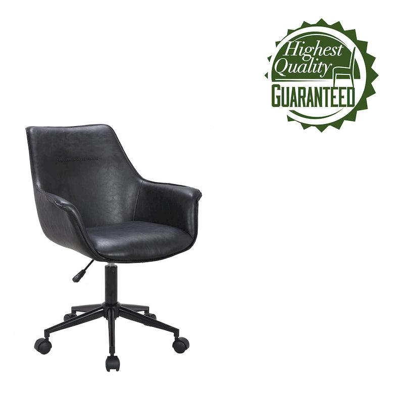 Chaise de bureau Porthos Home Jamar en cuir PU avec base roulante en métal
