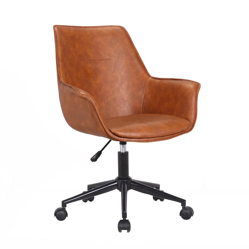 Chaise de bureau Porthos Home Jamar en cuir PU avec base roulante en métal