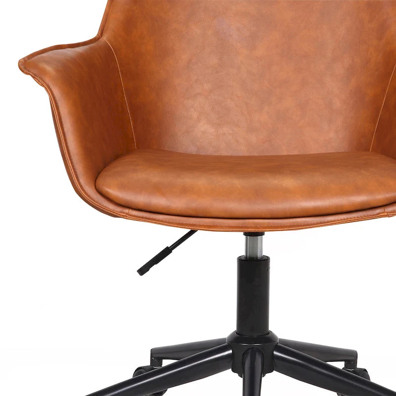 Chaise de bureau Porthos Home Jamar en cuir PU avec base roulante en métal