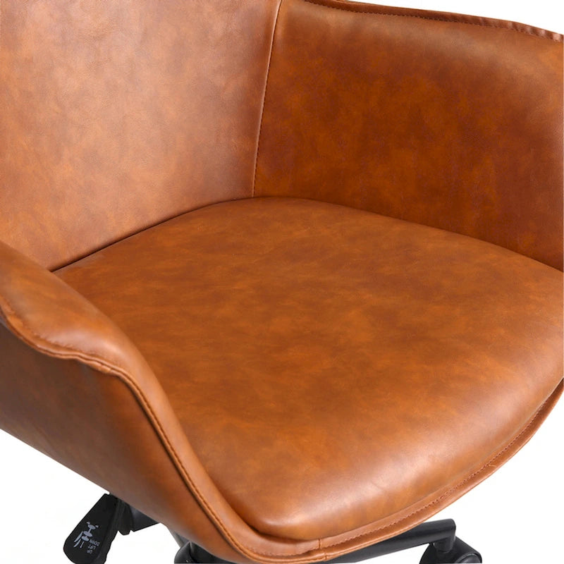 Chaise de bureau Porthos Home Jamar en cuir PU avec base roulante en métal