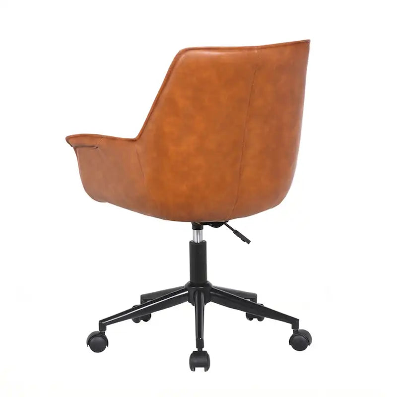 Chaise de bureau Porthos Home Jamar en cuir PU avec base roulante en métal