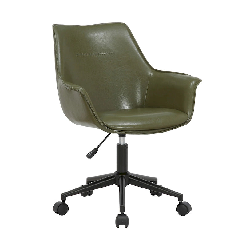 Chaise de bureau Porthos Home Jamar en cuir PU avec base roulante en métal